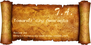 Tomanóczy Amaranta névjegykártya